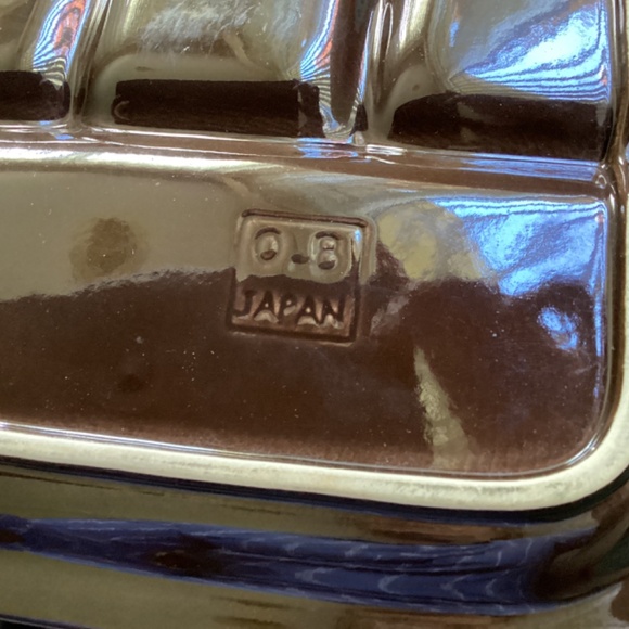 SET OF SIX VINTAGE DARK BROWN CERAMIC SQUARE SHAPED DIVIDED/FONDUE PLATES - Picture 4 of 10
